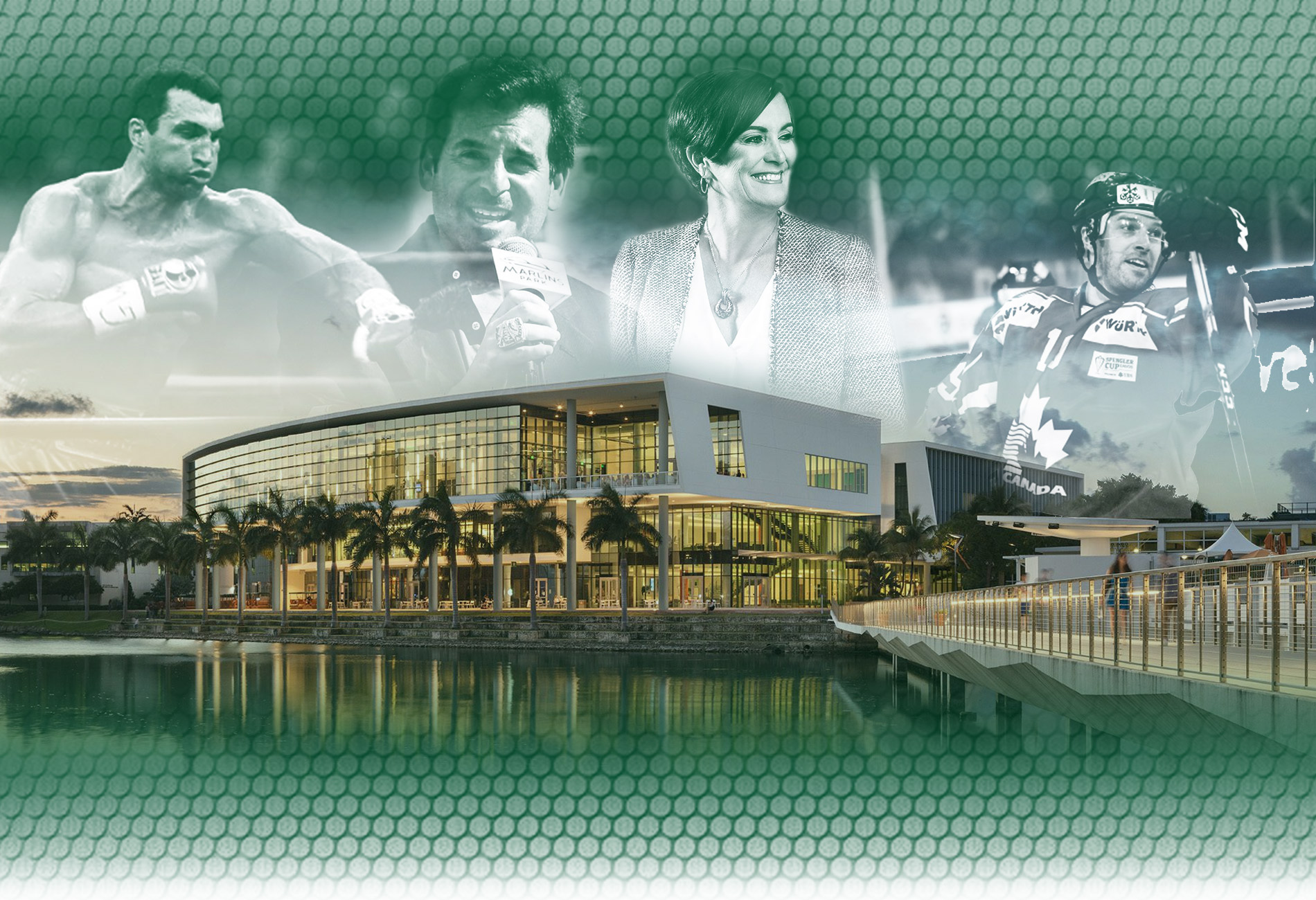 Shalala Center with Podcast Guests Superimposed