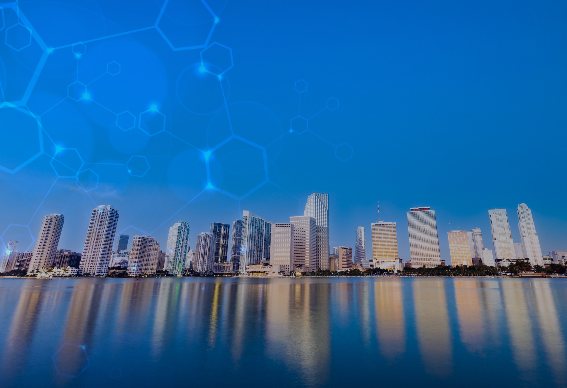 Miami skyline and technology
