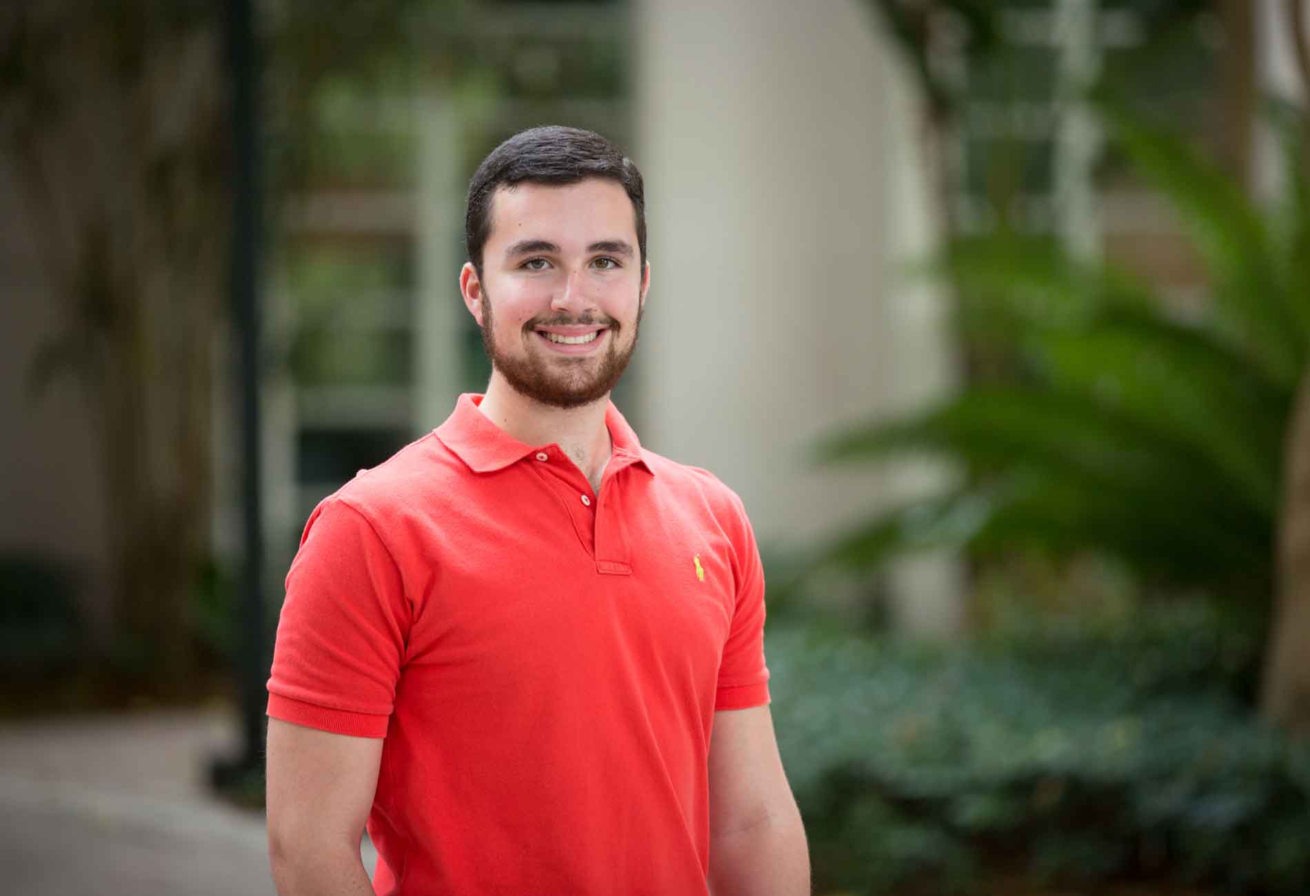 Close-up of male student on campus.